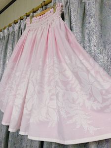 パウスカート フラダンス ハワイ アロハ リバーシブル ダブル 発表会 白 ピンク 無地 結