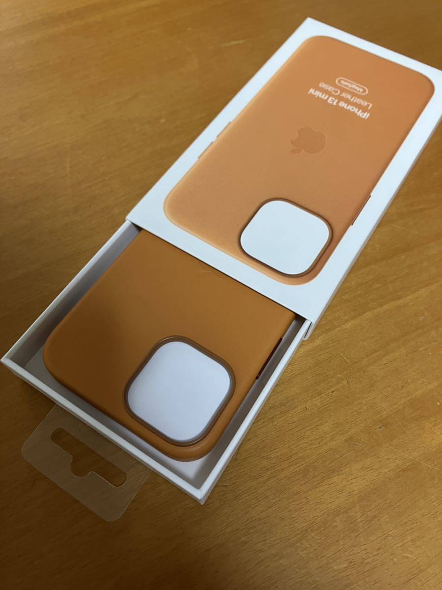 Apple 純正 iPhone13mini 本革レザーケース ゴールデンブラウン