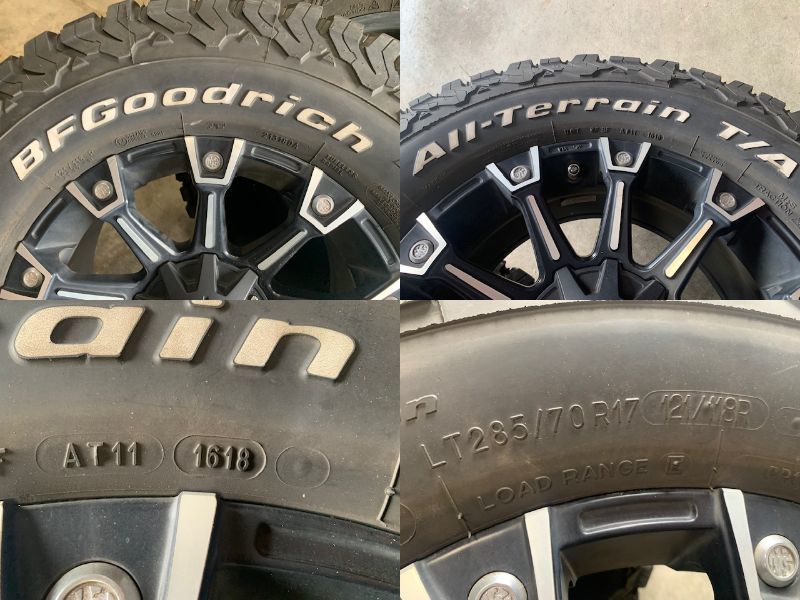 北海道発！！18年製 BFGoodrich All-Terrain T/A 285/70R17 MG MONSTER 17インチ +20 139.7 17x8J 4本セット プラド サーフ FJクルーザー T&frasl;A KO3 BFGoodrich タイヤ (BFグッドリッチ 製品シリーズから探す