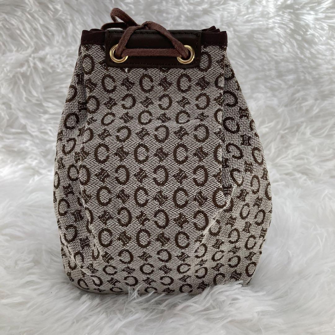 未使用級希少CELINE セリーヌ 巾着 ミニポーチ Cマカダム トリオンフ