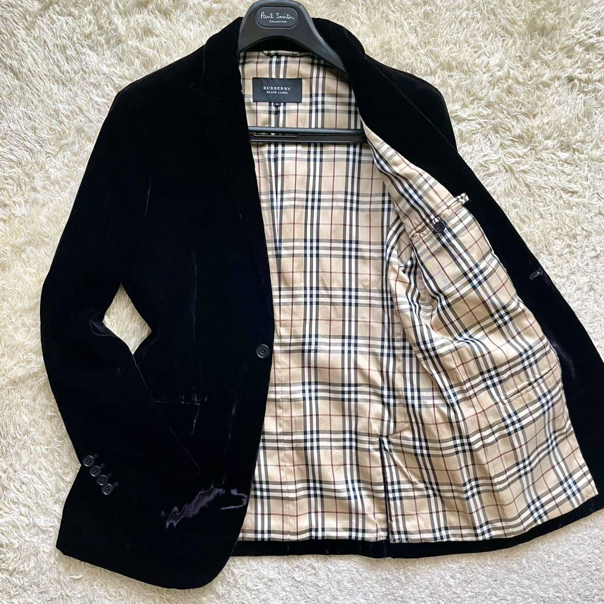 バーバリーブラックレーベル【圧倒的高級感】BURBERRY ベロア 