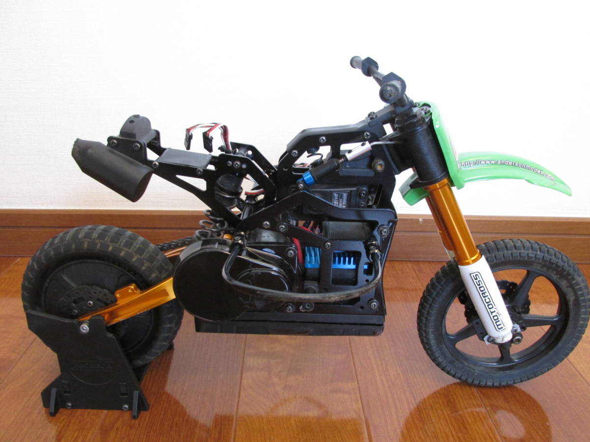 【超希少　オプションパーツ多数搭載　1/5　アンダーソンM5　電動RCオフロードバイク　新品前後タイヤ付き】