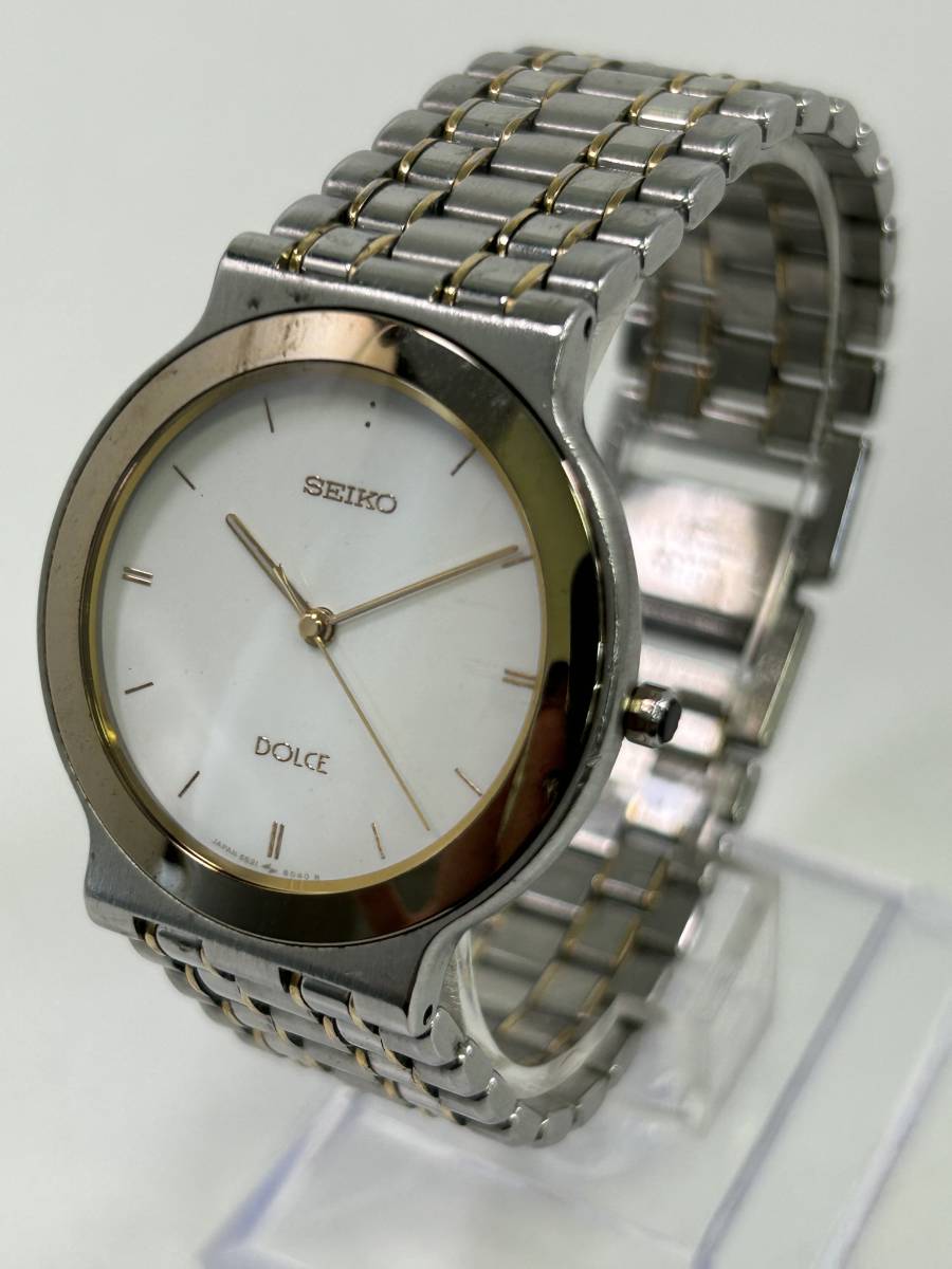 W0510-64 1016【1円スタート】 腕時計　セイコー　SEIKO　ドルチェ　DOLCE　5S21-6030　ラウンド　ホワイト文字盤　クォーツ　メンズ