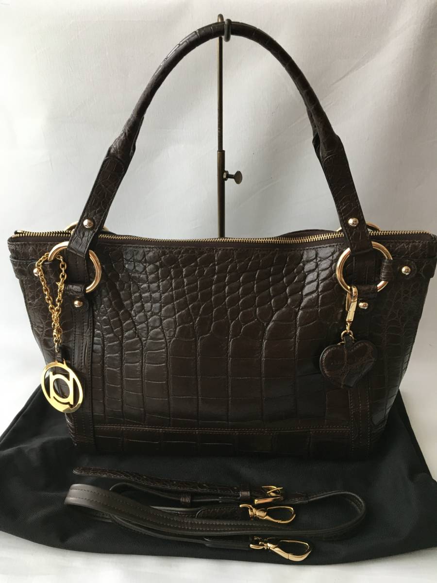 極美品 JRA認定 BEAUGRAND ボーグラン クロコダイル レザー バッグ