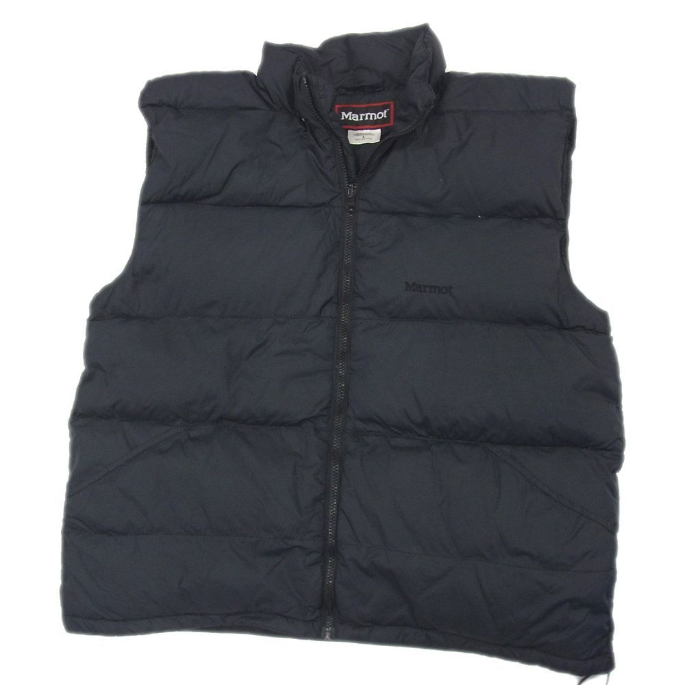 定価3万円以上○Marmot マーモット ダウンベスト ブラック ロゴ刺繍