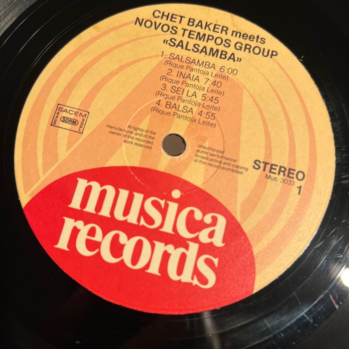 専用です。 フランスオリジナル chet baker salsamba チェットベイカー LPレコード