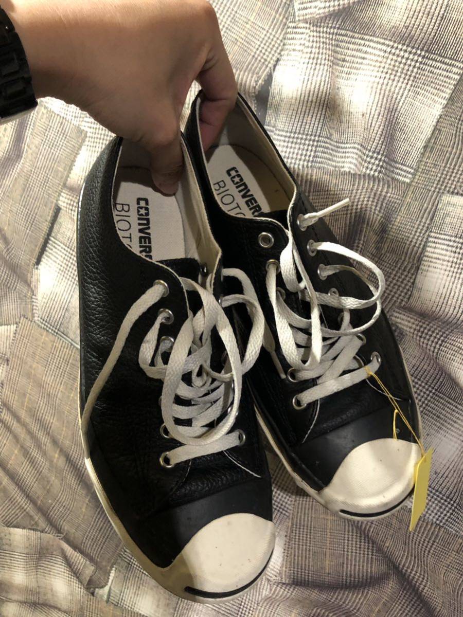 1円 CONVERSE x BIOTOP コンバース ビオトープ JACK PURCELL RET LEATHER ジャックパーセル 1CL434 サイズUS7.5 26.0cm ブラック　FK