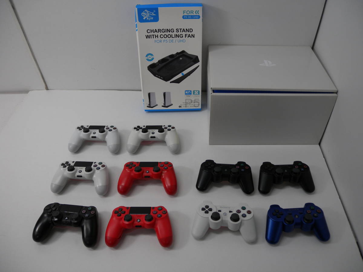 24■120/　PS3コントローラ　4個、PS4コントローラ　6個　他　周辺機器ジャンク　1103