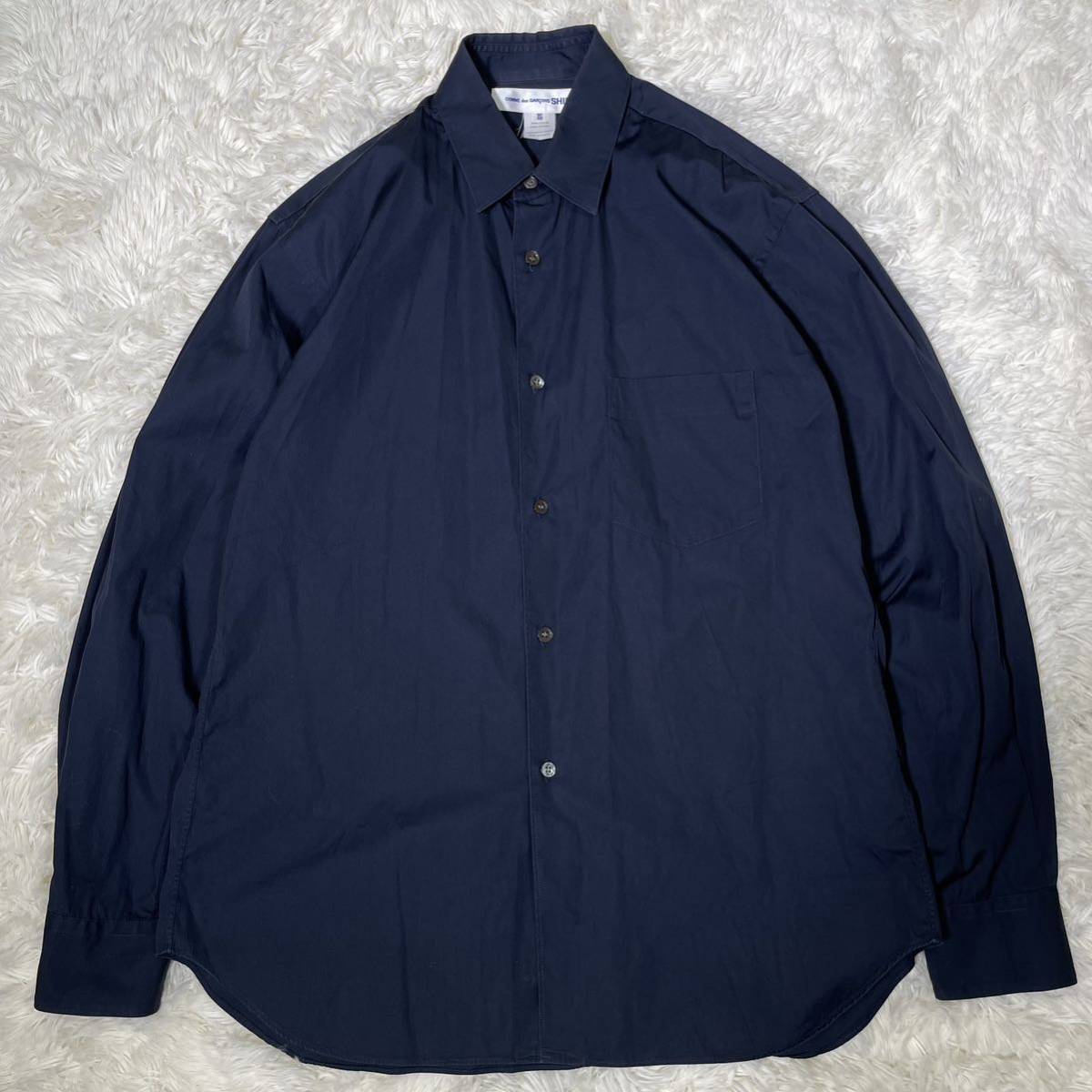 希少 COMME des GARCONS SHIRT コムデギャルソン シャツ　■年代不明　川久保怜　■角襟　シェルボタン　■長袖　シャツ　■ヴィンテージ