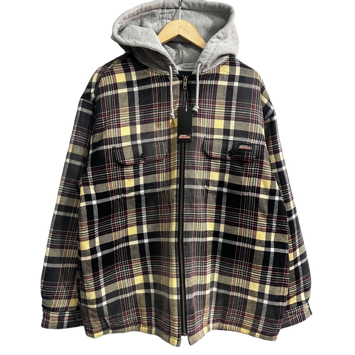 【美品】サイズM シュプリーム×ディッキーズ Supreme×Dickies　 23AW Plaid Hooded Zip Up Shirt フードジップシャツ 8065000161221