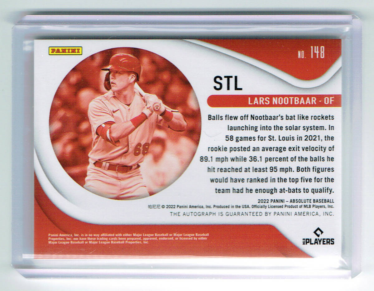 50枚限定！【LARS NOOTBAAR ／ ラーズ・ヌートバー】2022 Panini 