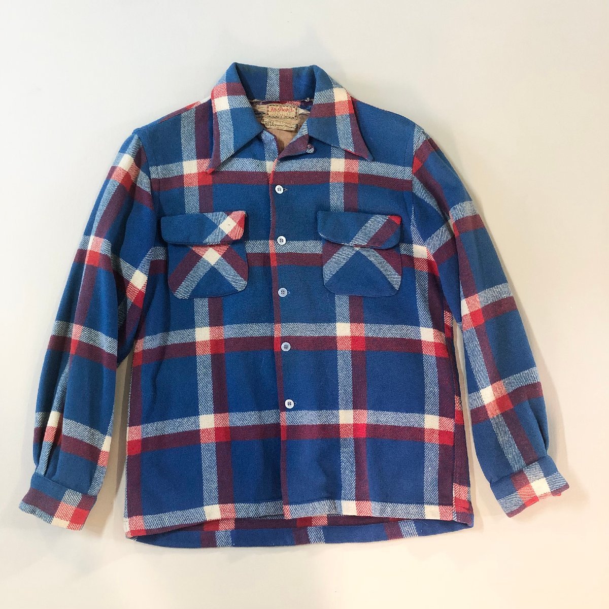 ☆vintage 40年代 筆記体タグ McGREGOR マクレガー チェックシャツ 