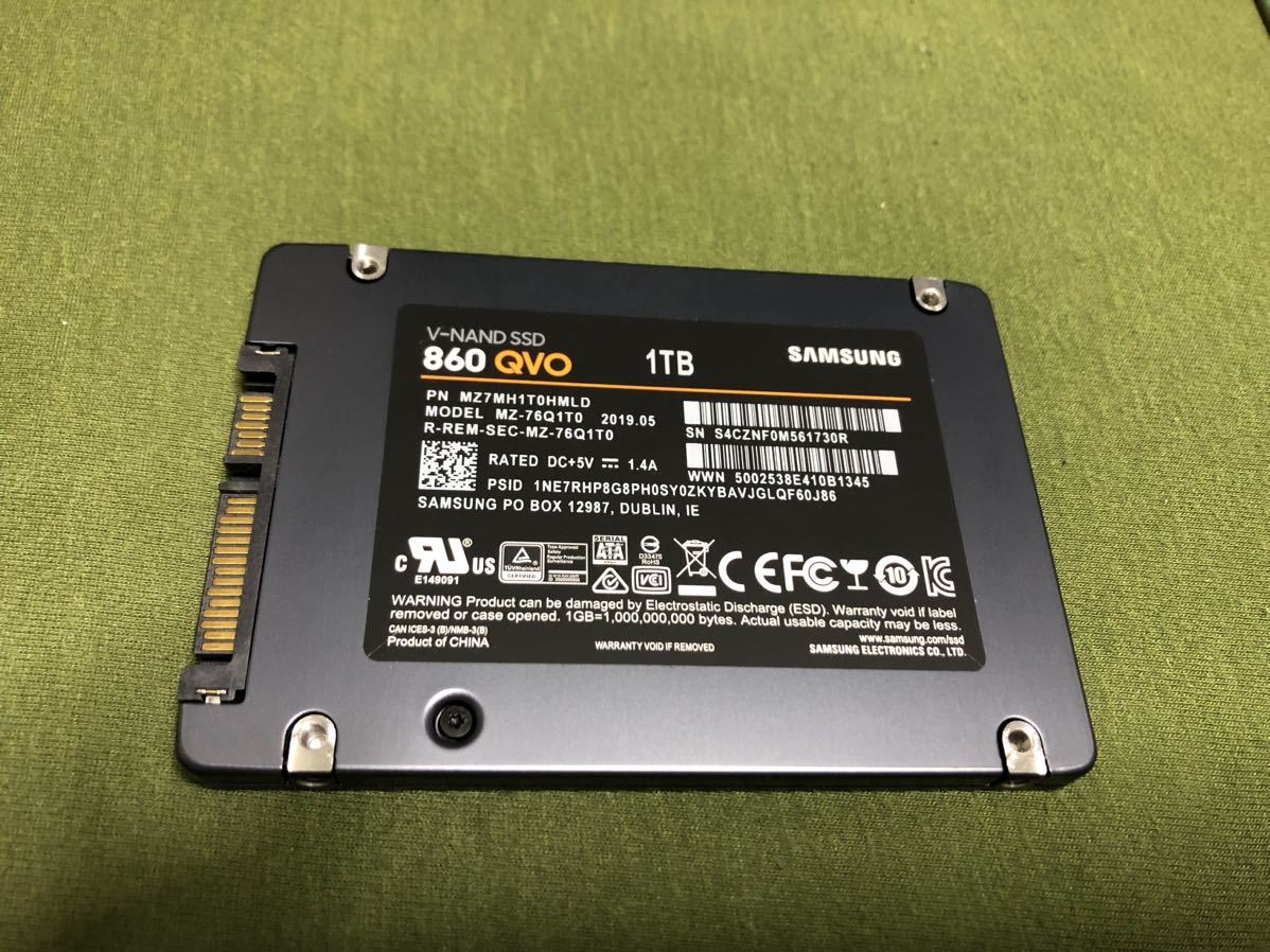 Samsung 860 QVO 1TB SATA SSD 中古 動作確認済 Samsung 860 QVO 1TB