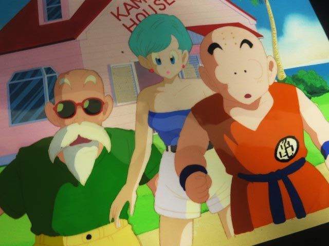 ドラゴンボール セル画 亀仙人 ブルマ クリリン カメハウス 手描き背景