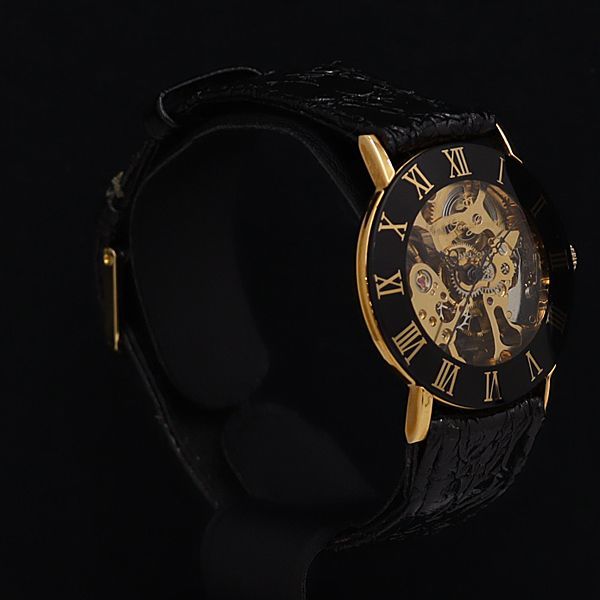 1円 稼動 良品 セントジョイナス スケルトン文字盤 手巻き メンズ腕時計 MTM 5000000