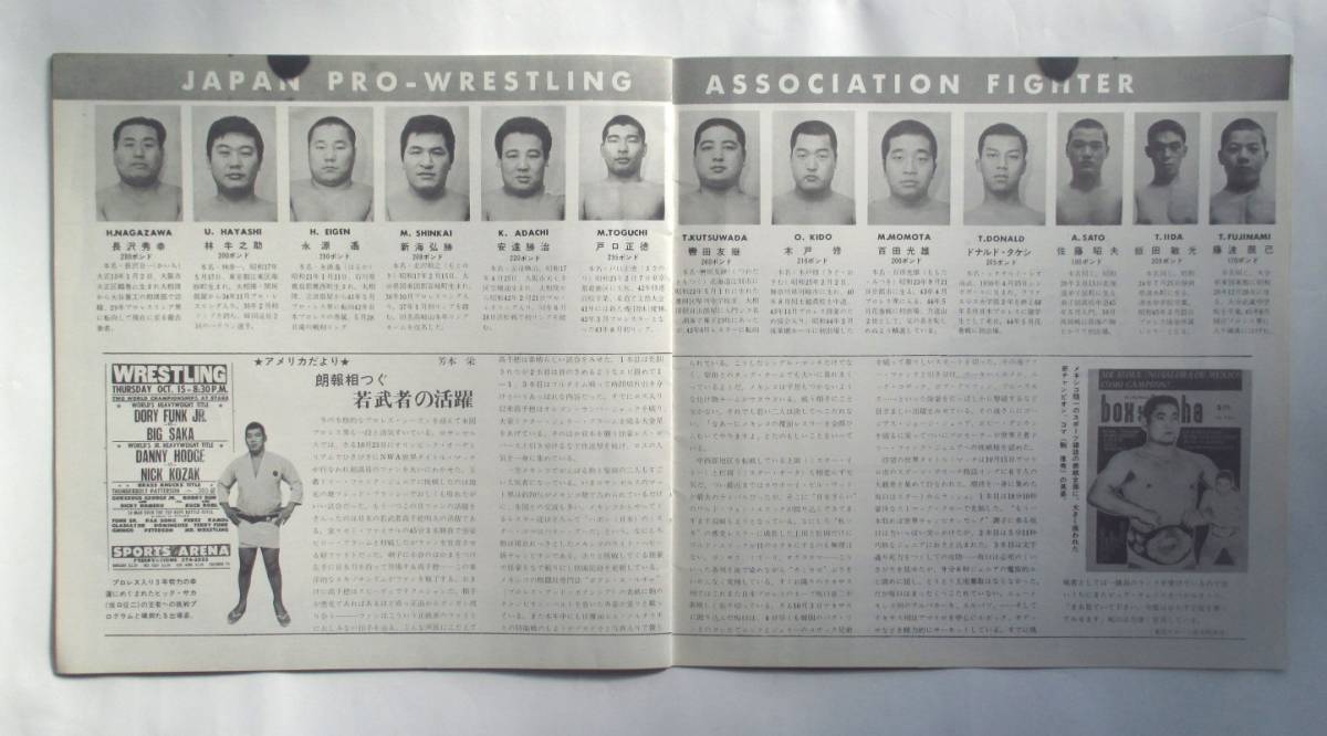 日本プロレス 1970インターチャンピョンシリーズ パンフ 12.1