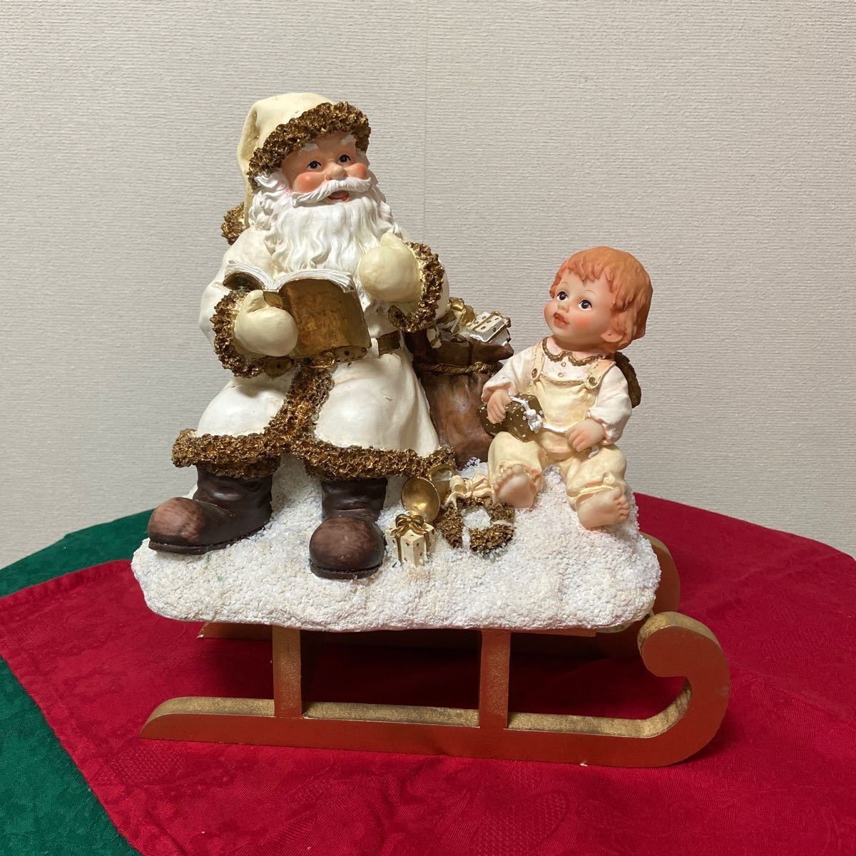 クリスマス 置物 オブジェ 人形 ヨーロッパ サンタクロース 白