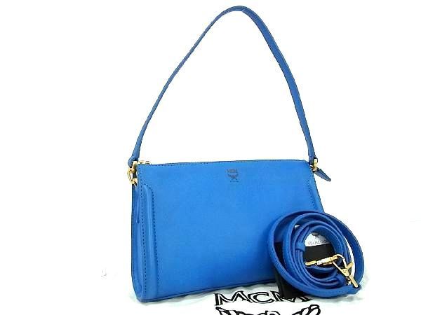 1円 □美品□ MCM エムシーエム レザー 2WAY クロスボディ ショルダー  