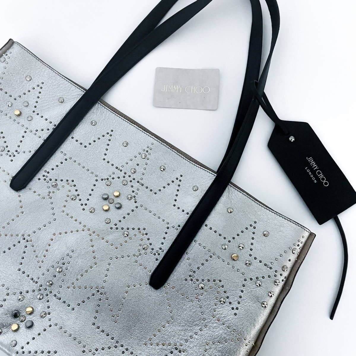 1円【入手困難品□定価30万】JIMMY CHOO ジミーチュウ スタッズ A4 