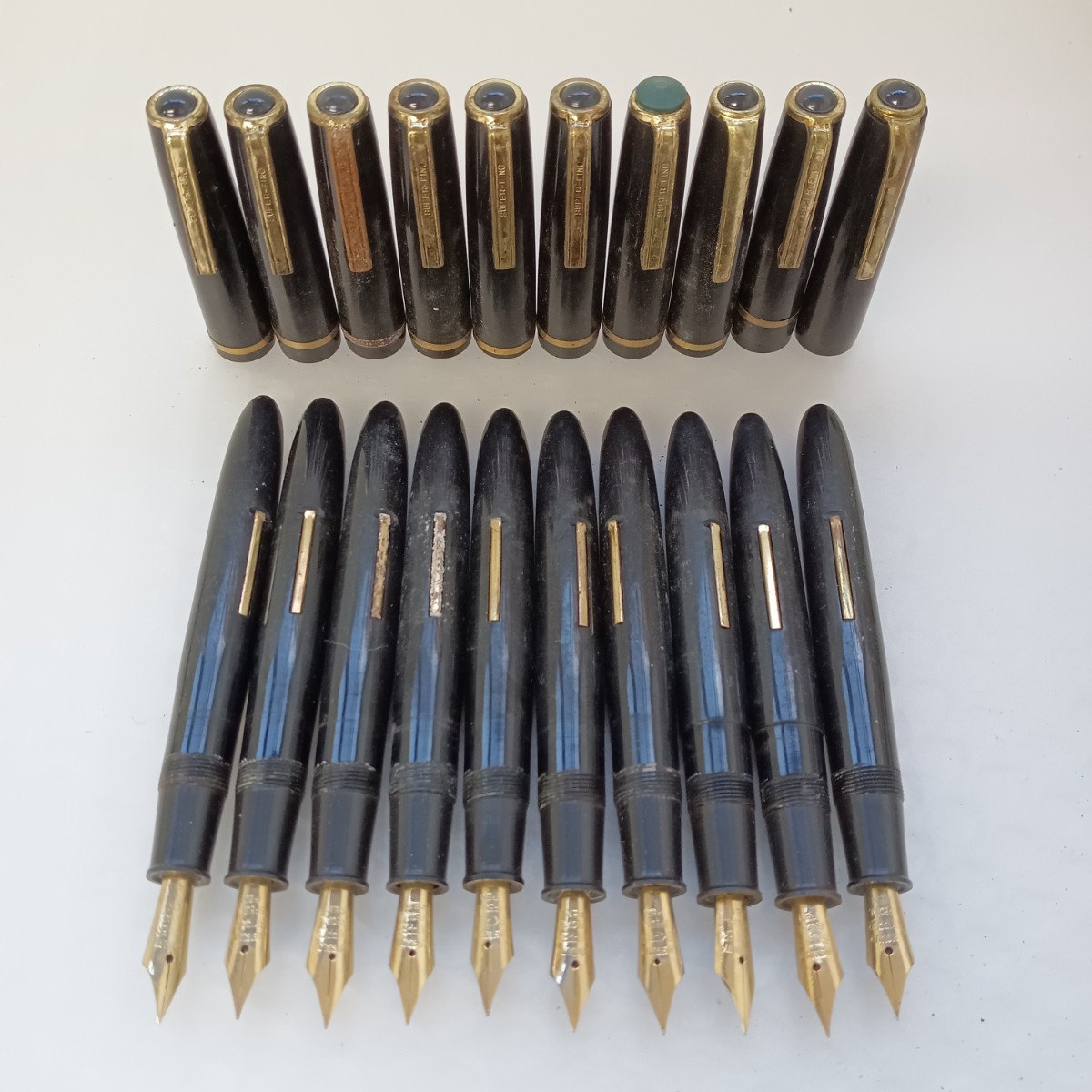351 エボナイト製 万年筆 10本セット ペン先 BESTQUALITY SKIPPER SPECIAL PEN等 レトロ ヴィンテージ 文房具 筆記具 筆記用具 筆記未確