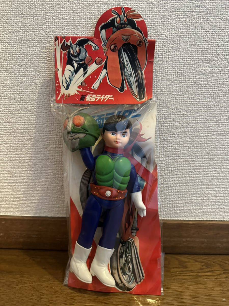 無版権 仮面ライダーV3 パチソフビ フィギュア 昭和当時物 仮面