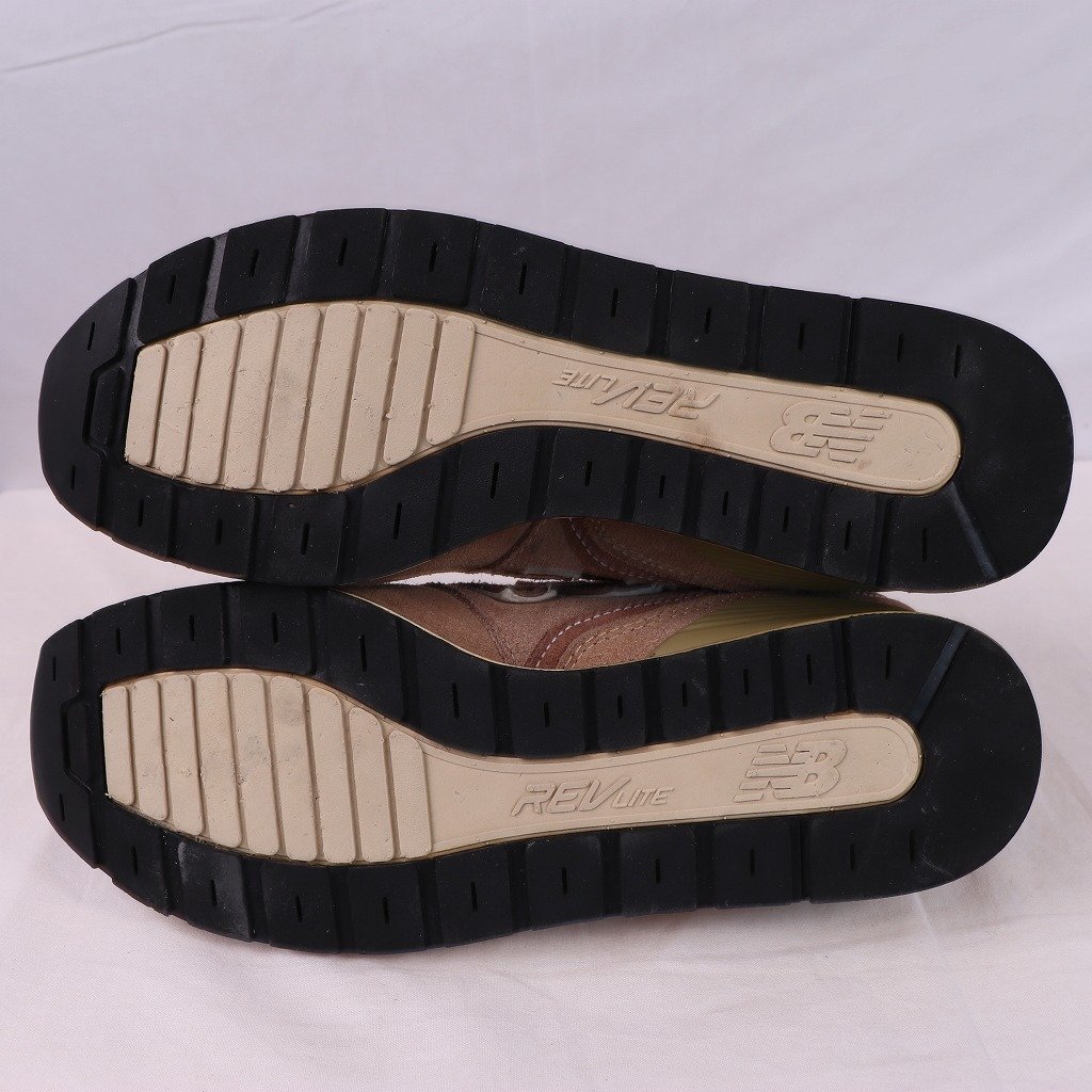 996 ニューバランス 26.5cm/new balance ミドルカット カーキブラウン 茶 白 中古 古着 スニーカー メンズ yy8236