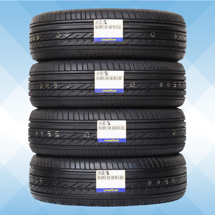 YOKOHAMA BRIDGESTONE スタッドレスタイヤ 15インチ　計4本 195/65R15 91H GOODYEAR グッドイヤー イーグル EAGLE RV-S ECO 21年製