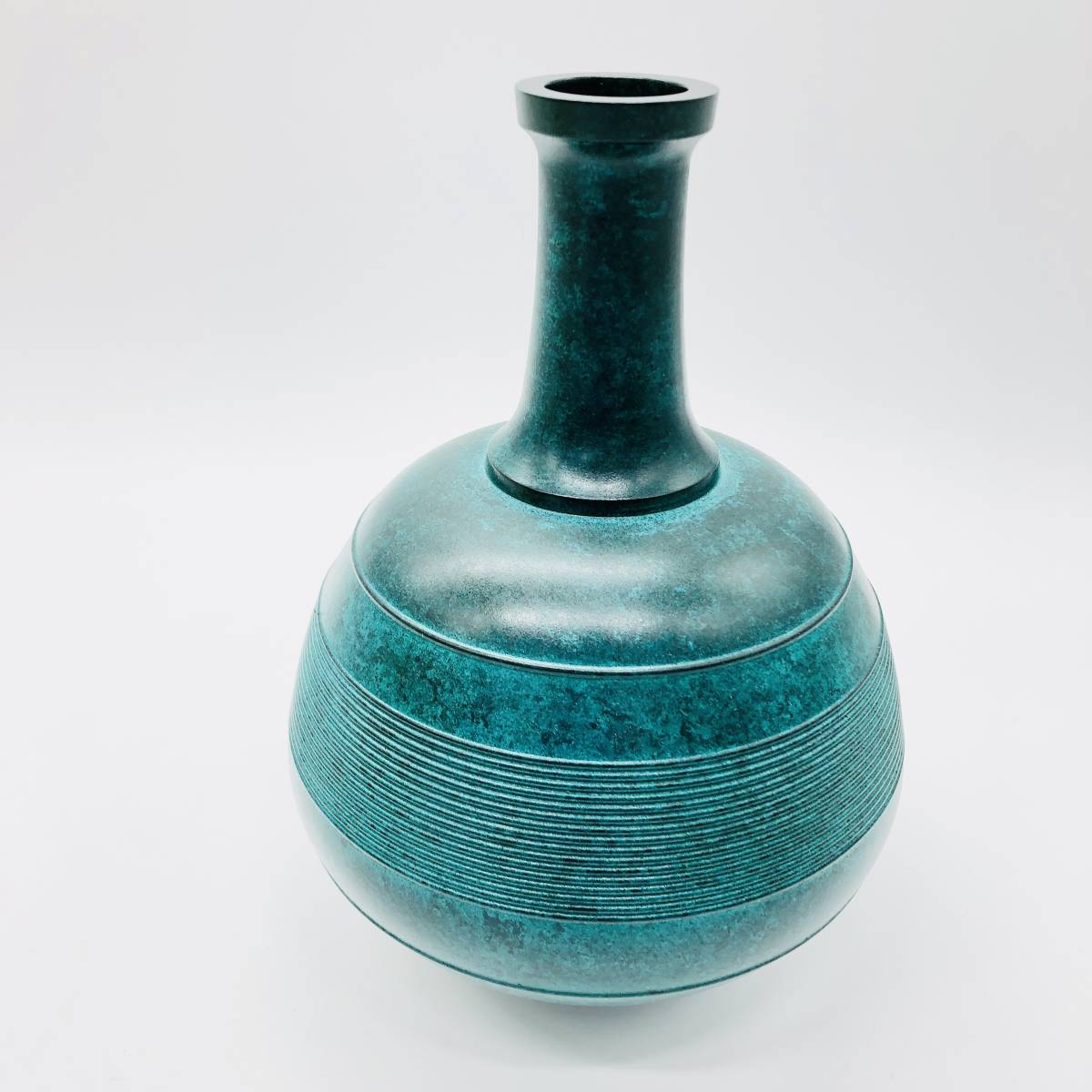 保管品 WAKO 和光 青銅壷 豊稜 蓮田修吾郎 一輪挿し 花瓶 花器 花生 花入 壺 生け花 飾壺 華道具 箱付_2