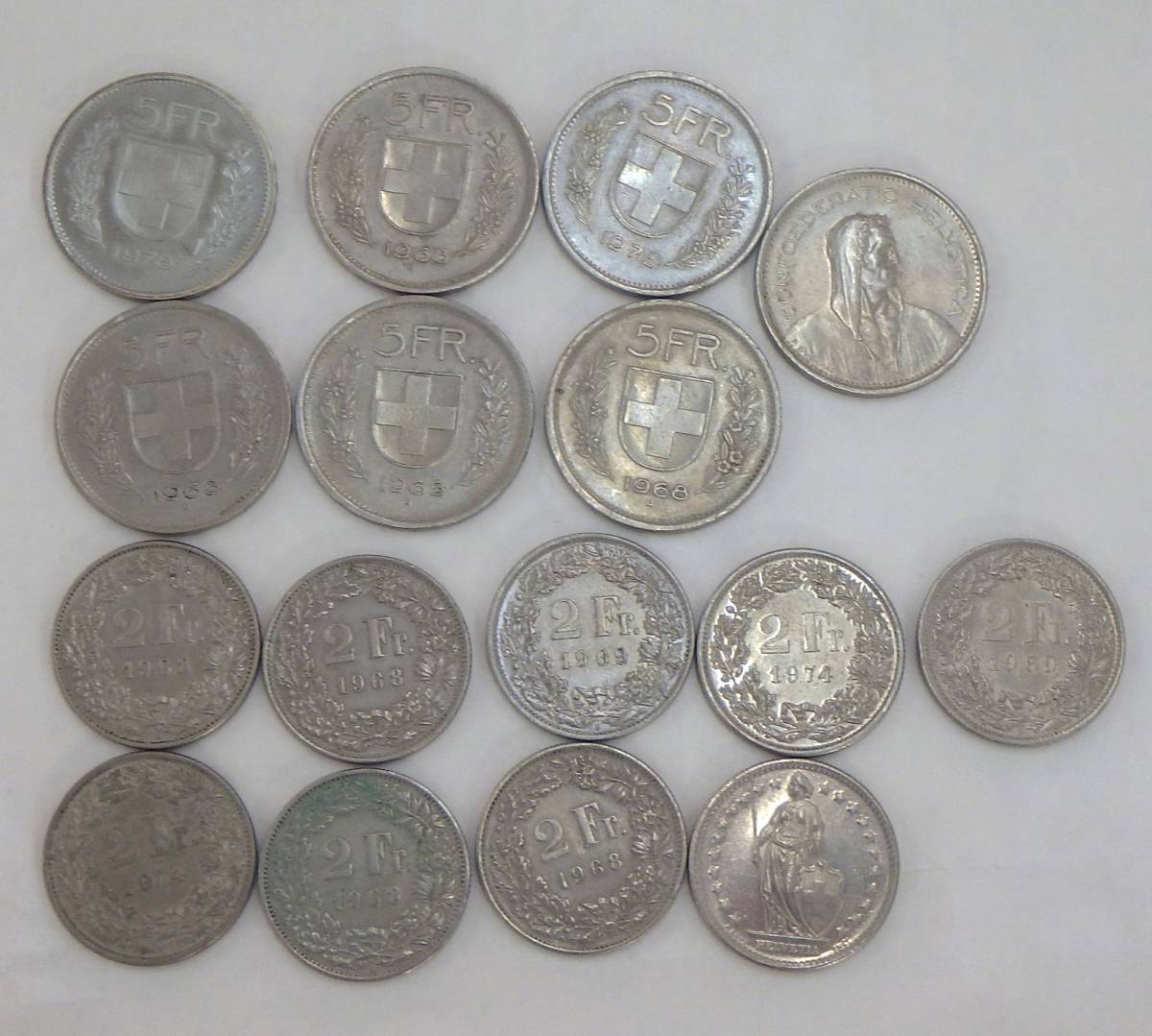 ◇スイス スイスフラン/CHF 100フラン分◇スイス硬貨 100Fr.分 5フラン７