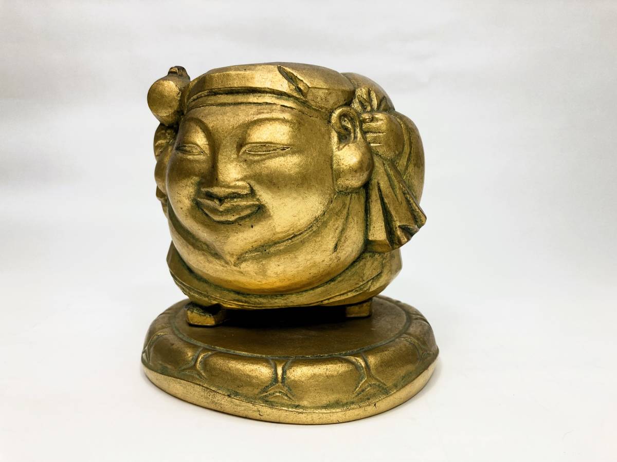 中古品 平櫛田中作 福聚大黒天尊像 ブロンズ像 共箱 重量2780g 【公式 