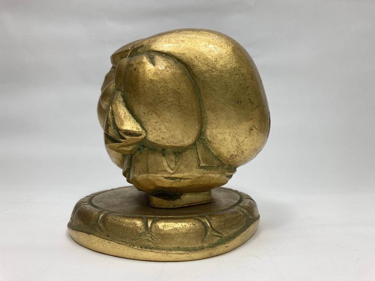 中古品 平櫛田中作 福聚大黒天尊像 ブロンズ像 共箱 重量2780g 平櫛