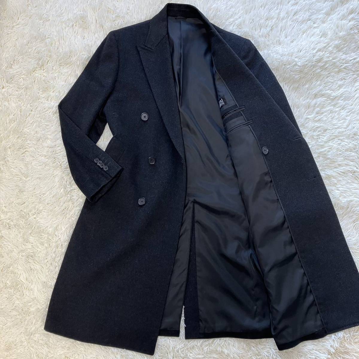 BELTA BUONO ベルテッドダブルチェスターコート カシミヤ100% 黒M BELTA BUONO カシミヤ100% チェスターコート 黒 Fashion Women 【公式