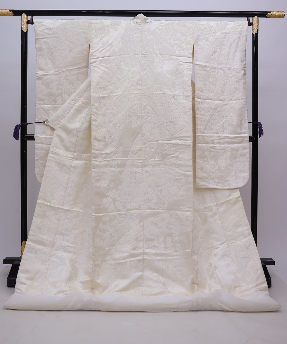 平和屋-こころ店□豪華振袖 総絞り 飛鶴花文 着丈158cm 裄丈64.5cm
