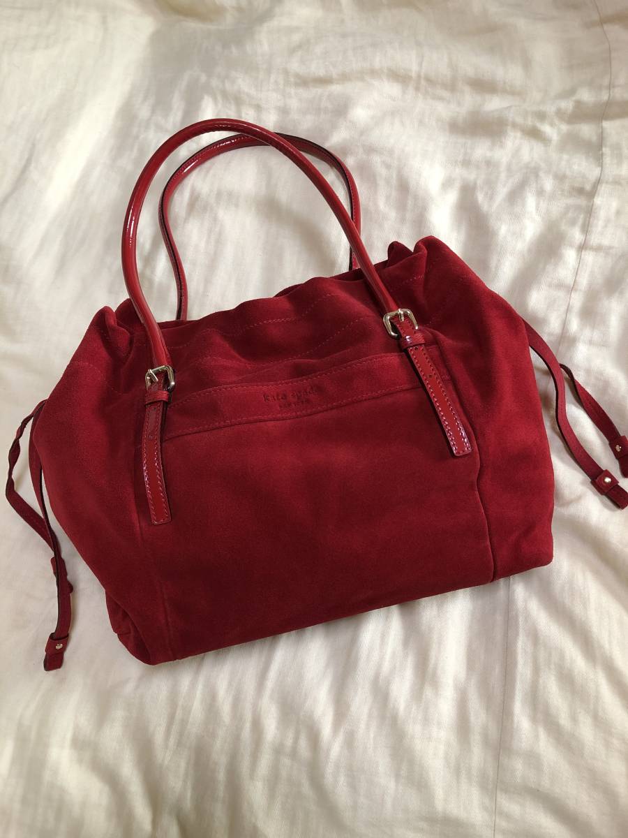 一度使用◇kate spade◇ケイトスペード◇スウェードバッグ◇赤 【公式 