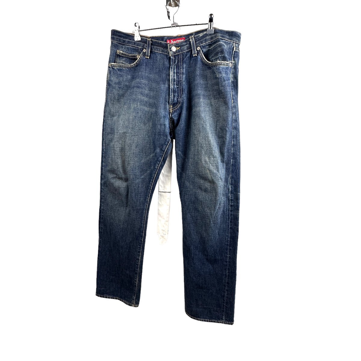A668○Supreme Stone Washed Slim Jeans デニムパンツ W36 XL ストーン 