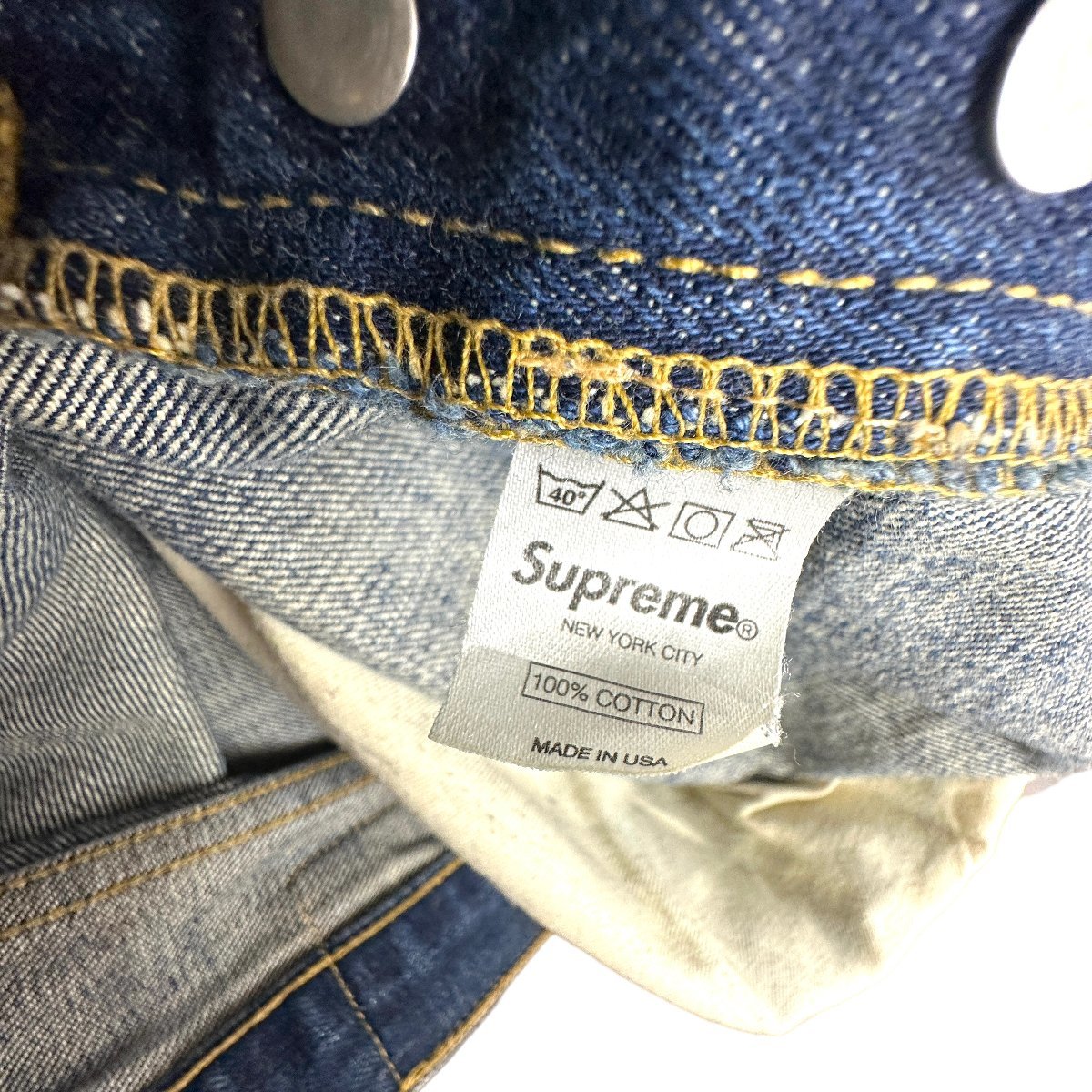 A668○Supreme Stone Washed Slim Jeans デニムパンツ W36 XL ストーン 
