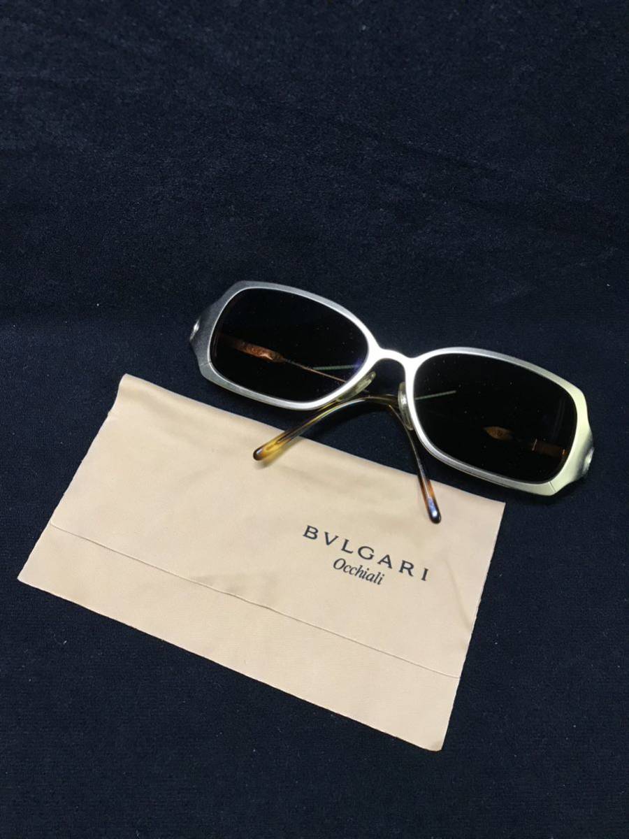 C638☆BVLGARI ブルガリ サングラス 度入り ゴールド×ブラウン M224084