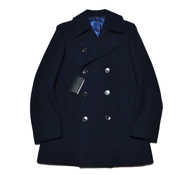 【新品】GOTAIRIKU 五大陸 ゴタイリク 高級ダブルブレストコート Sサイズ オンワード樫山取扱い メルトンピーコート ビジネスにも 8564