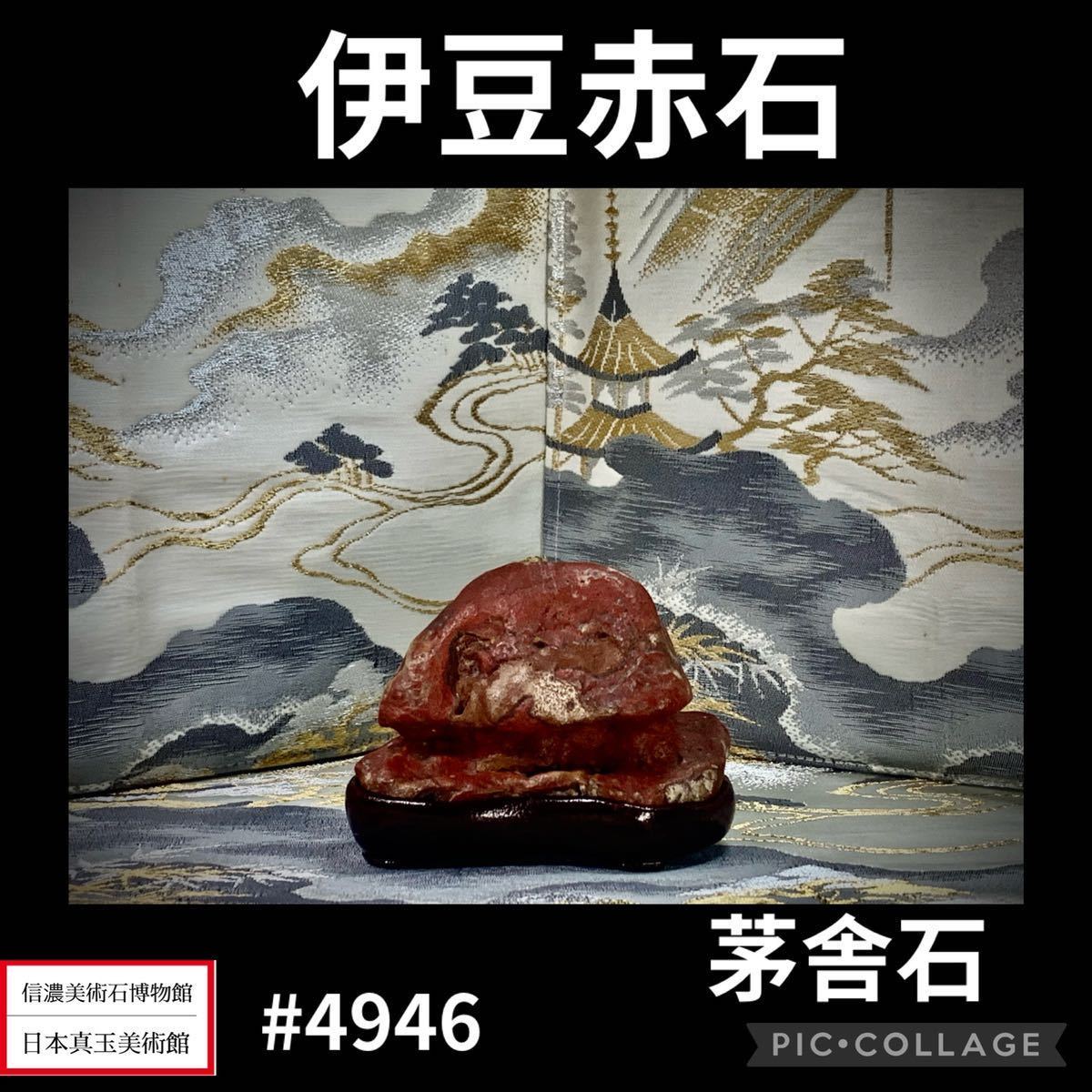 お客様感謝祭】水石盆栽 伊豆赤石 茅舎石 横9×高6.5×奥行4.5(cm) 280g 