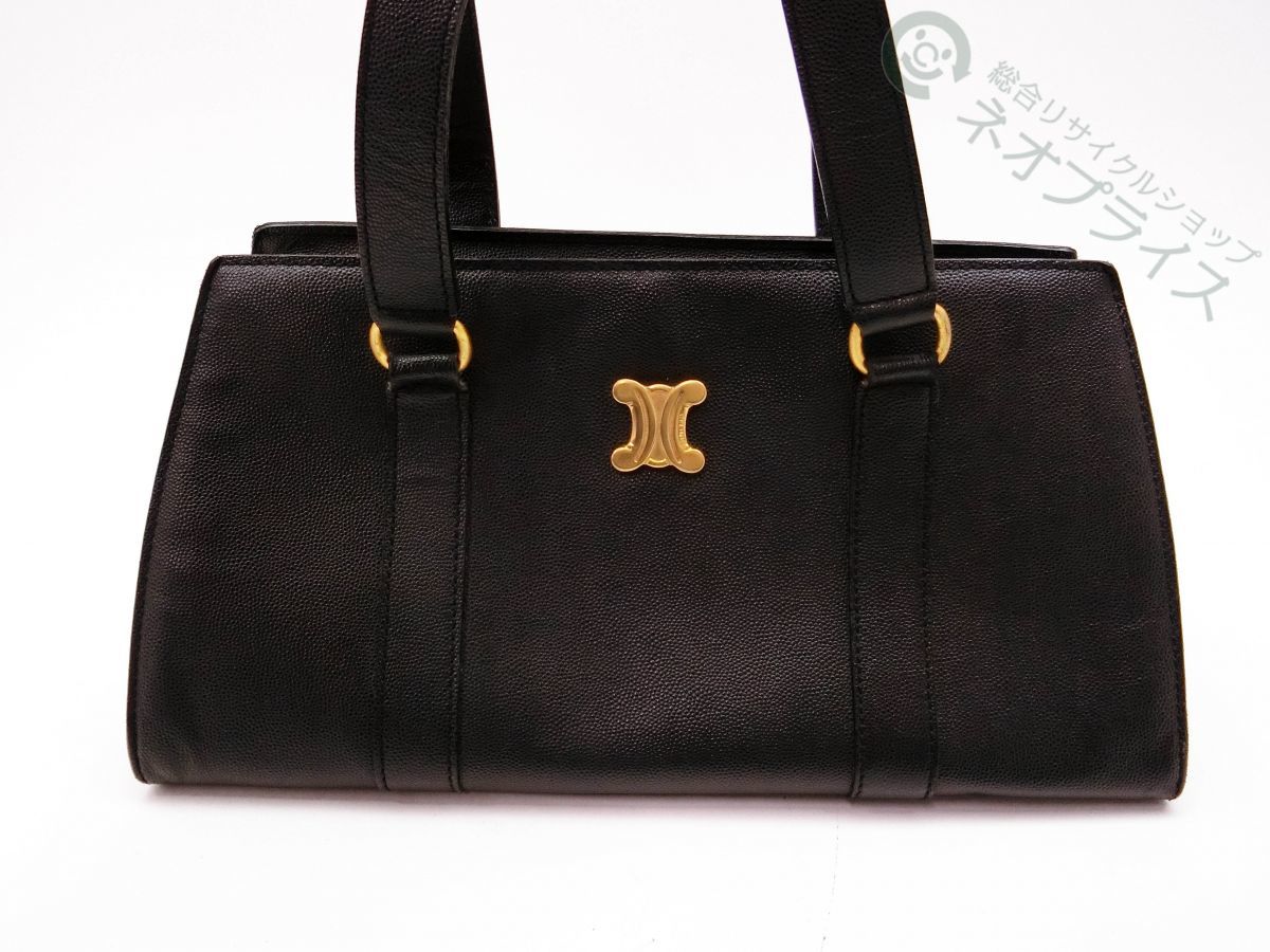 ◇Z5098 CELINE セリーヌ ブラゾン金具 レザー ハンド バッグ CELINE