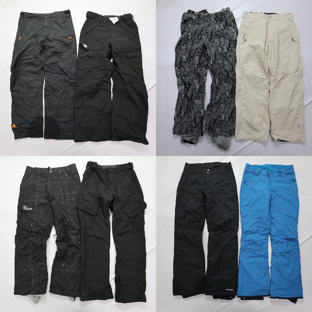 ◎スキーパンツブランドMIX set ノースフェイス コロンビア 他 (メンズXL) 8枚セット まとめ売り 古着卸 1円スタート OP12 MQ5408