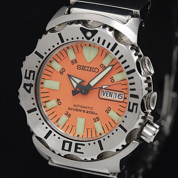 1円 稼動 良品 セイコー オレンジモンスター ダイバーズ 7S26-0350 64040 AT/自動巻き デイデイト メンズ腕時計 USD 1922300