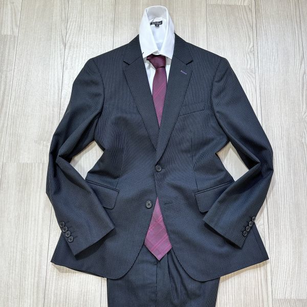 魅惑の艶感】 ポールスミス SOHOモデル Mサイズ 黒 ストライプ