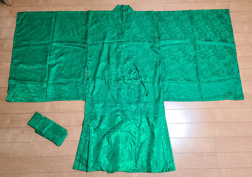 (24) 天台宗 上田法衣店謹製 法衣 帯付き 冬用 鳳凰紋 僧侶仏教仏具法衣袈裟装束制服恩衣本衣直綴素絹