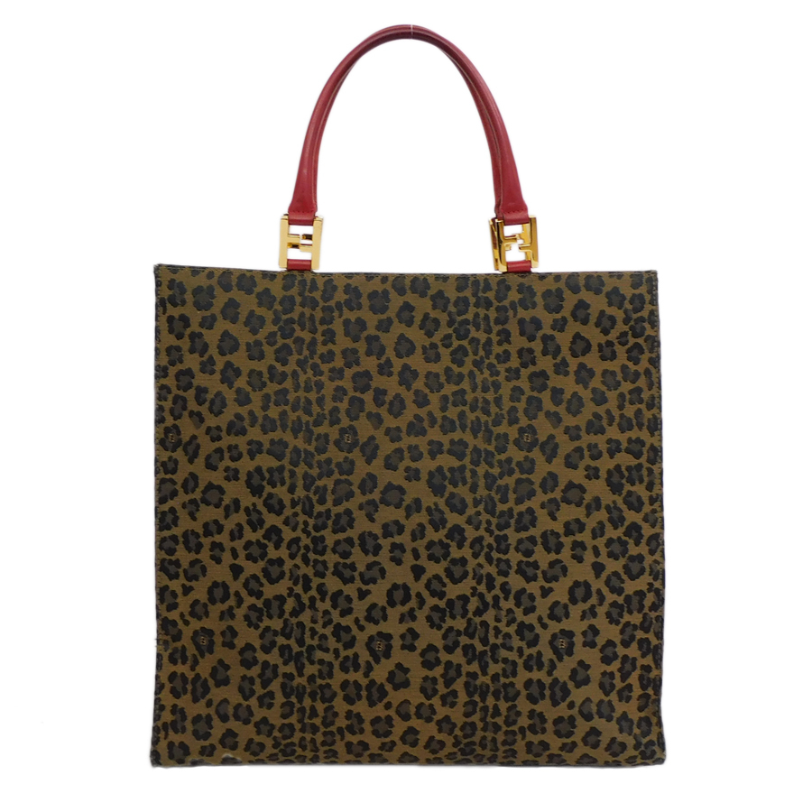 フェンディ FENDI トートバッグ レオパード キャンバス ヒョウ
