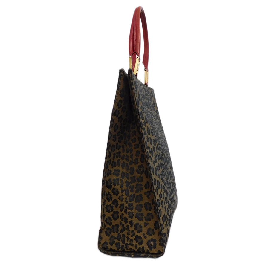 フェンディ FENDI トートバッグ レオパード キャンバス ヒョウ