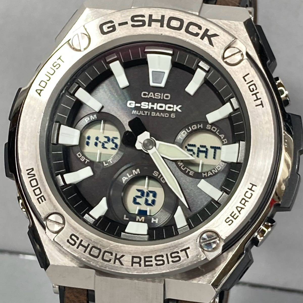 美品 G-SHOCK GST-W130L-1AJF G-STEEL Gスチール タフソーラー 電波