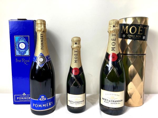 本物保証，新品 FE13 未開栓品 シャンパン 3本まとめて ポメリーブリュットロワイヤル 古酒 モエ エ シャンドン Ｔ(シャンパーニュ)｜売買されたオークション情報、yahooの商品情報をアーカイブ公開 - オーク スパークリング