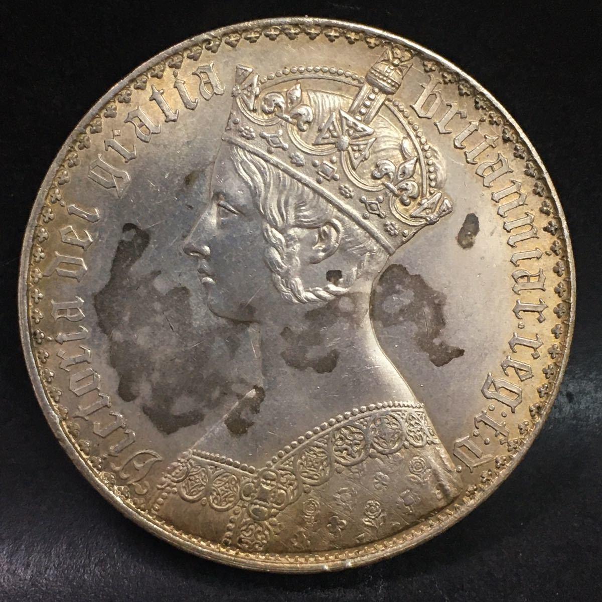 希少☆ イギリス 1847年 ヴィクトリア ゴシック クラウン PCGS PR62