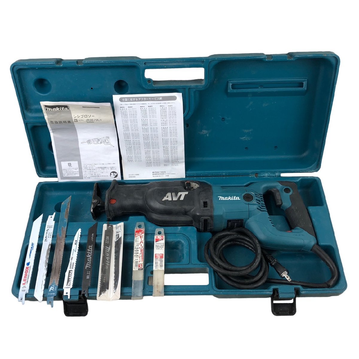 USED makita マキタ レシプロソー JR3070CT 動作確認済 ケース 替え刃 付属 100V 15A 無段変速 切断 電動工具 ブレード 取説 ケース付